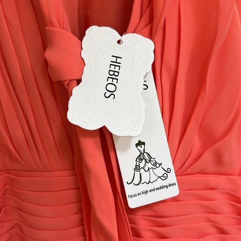 Hebeos A-Line/Princess Halter Sleeveless Ruched Floor-Length Chiffon Dresses - Picture 8 of 8